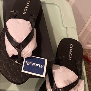 Black Coach sandals. Size 10